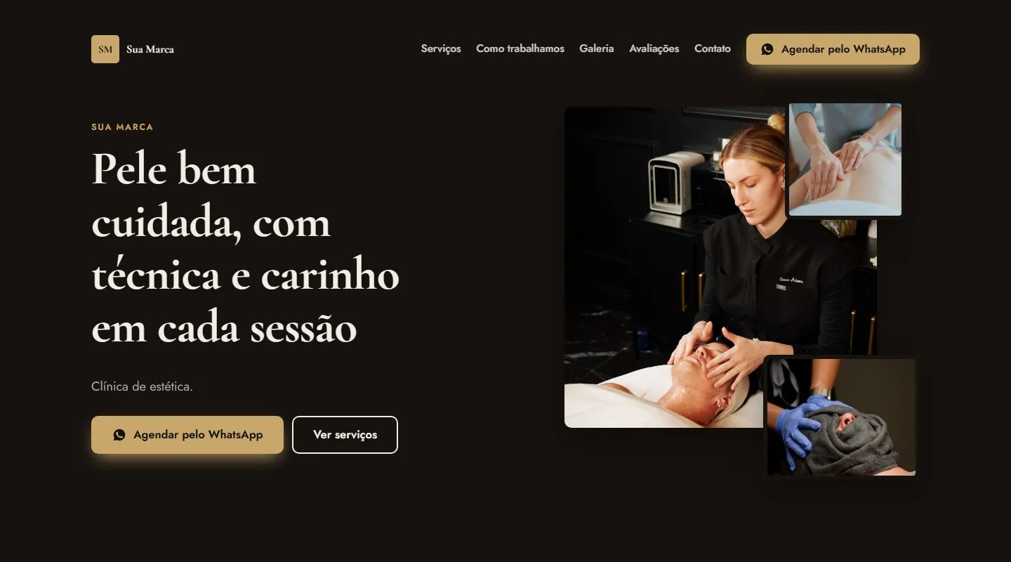 Estudo de design · não é projeto de cliente: Clínica de estética