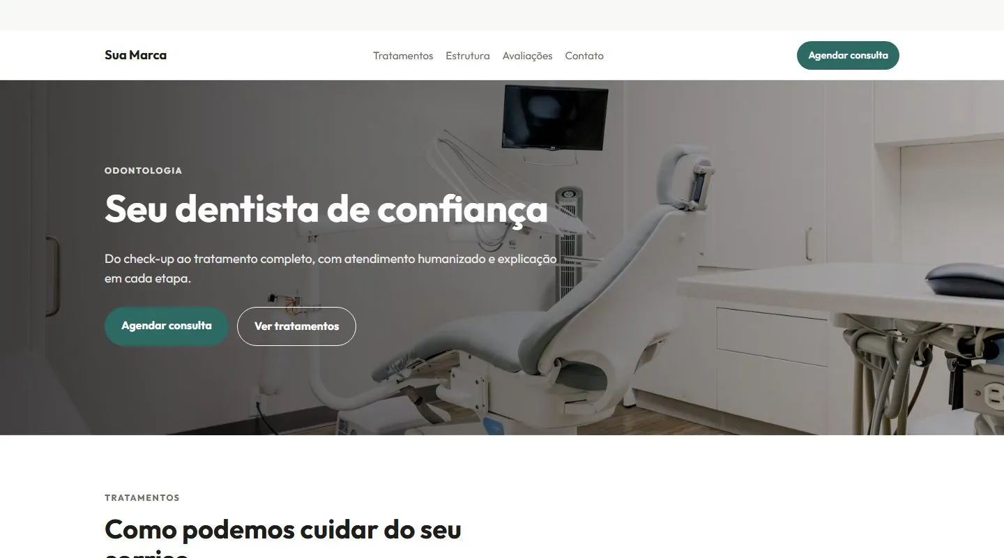 Estudo de design · não é projeto de cliente: Consultório odontológico
