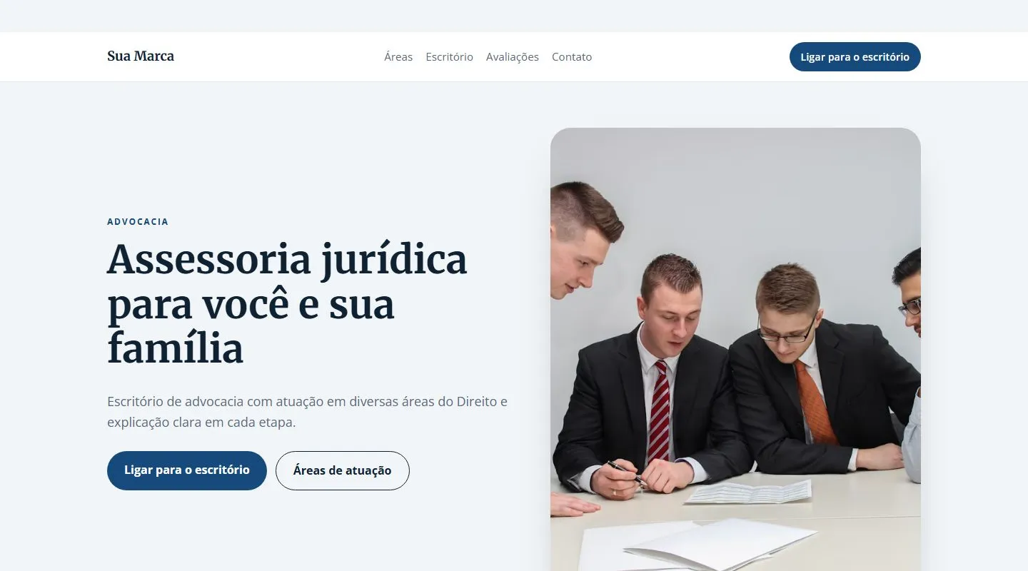 Estudo de design · não é projeto de cliente: Escritório de advocacia