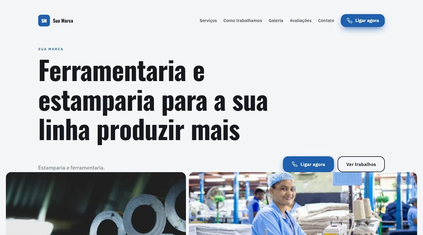 Estudo de design · não é projeto de cliente: Estamparia de metais