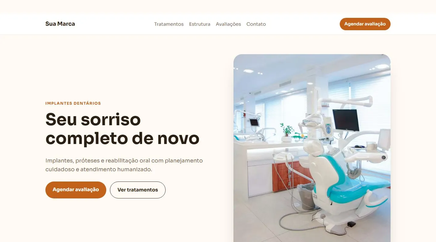 Estudo de design · não é projeto de cliente: Reabilitação oral