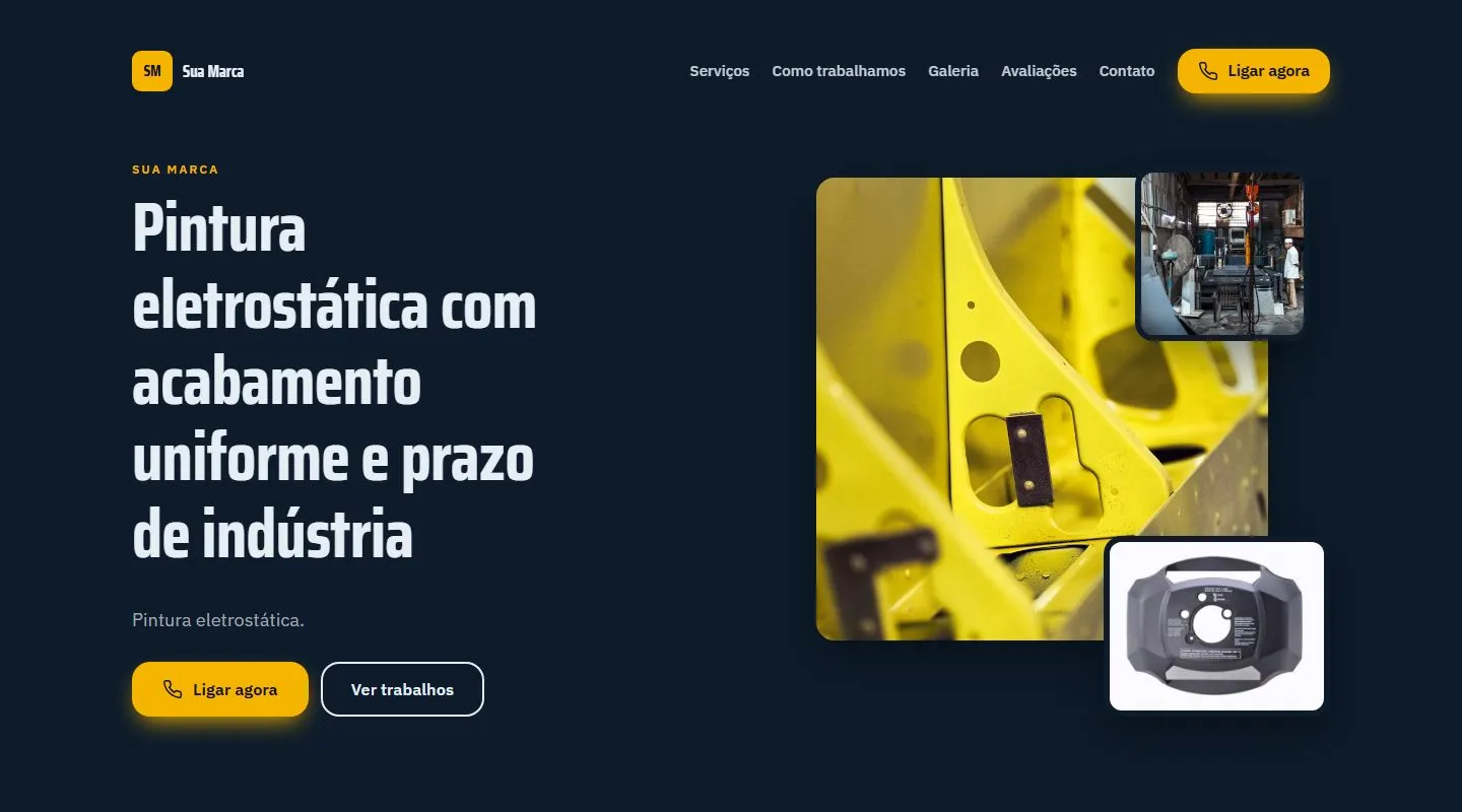 Estudo de design · não é projeto de cliente: Pintura eletrostática