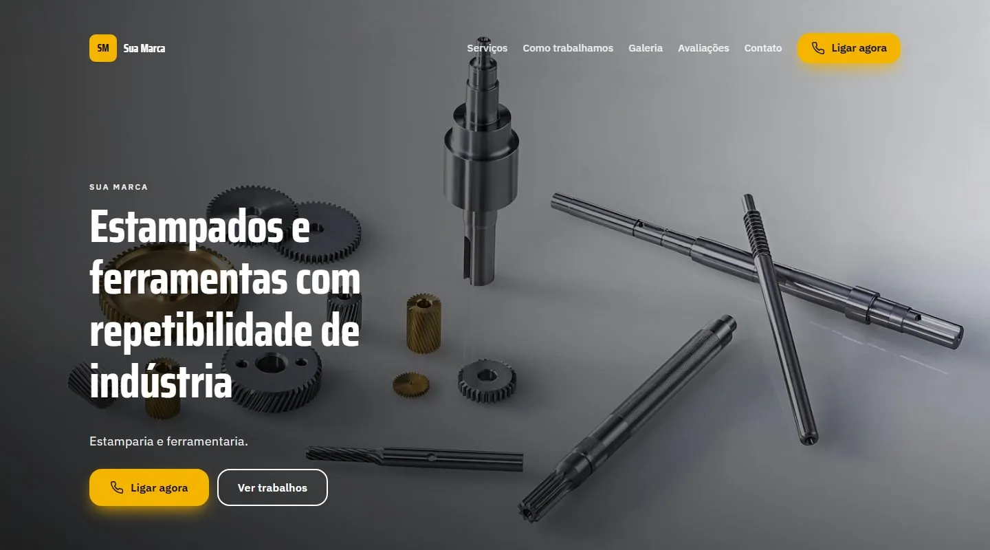 Estudo de design · não é projeto de cliente: Ferramentaria e estamparia