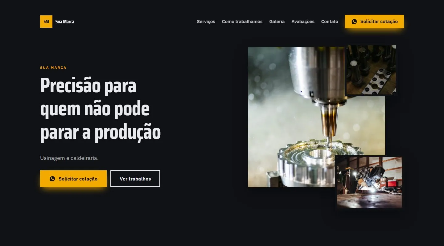 Estudo de design · não é projeto de cliente: Caldeiraria e soldagem